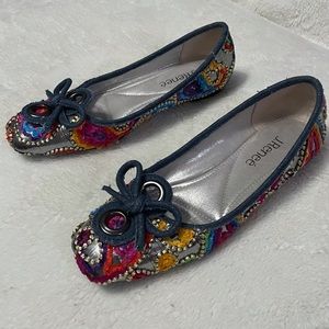 J. Renee Edie Denim/Bright Multi Flat (Women) 6M